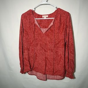 Know Rose Medium Pink & Rose Blouse with smocked sleeves